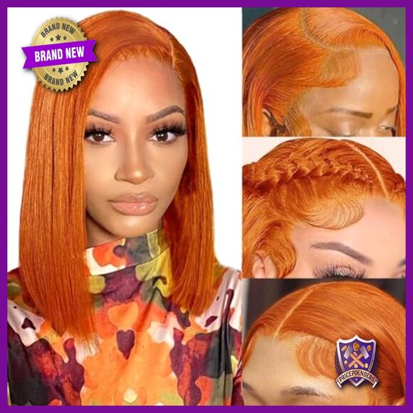 13x4 Lace Front Wig Human Hair 14 Inch Bob Glueless Pre Plucked main image 6